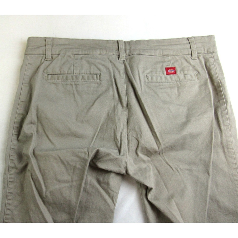 Dickies Stretch Chino Work Pants Khaki Beige Slight Boot Juniors Size 17